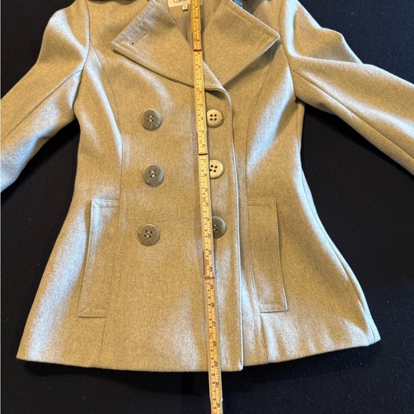 Calvin Klein Women's Gray Double-Breasted Peacoat Jacket Coat Sz 2 - Picture 9 of 15
